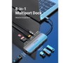 Vention TOKHB Docking USB Tipo-C con 1xHDMI, 3xUSB, USB-C PD, RJ45, Lector SD/MicroSD - Gris